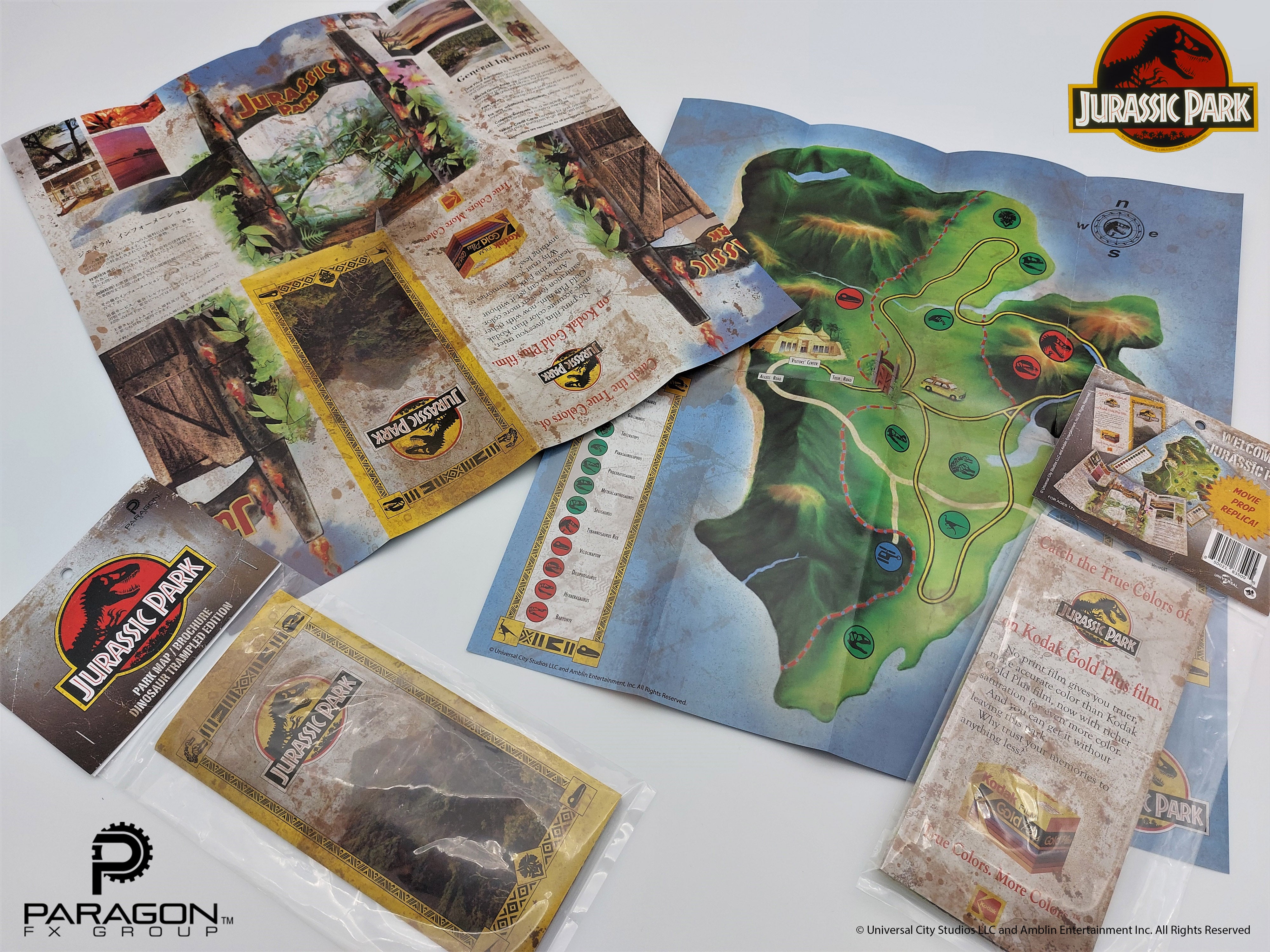 Jurassic Park Welcome Map Replica | Jurassic Park Dino-Trampled
