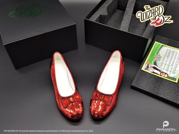 The Wizard of Oz movie prop replicas by Paragon FX Group. Fully licensed by Warner Brothers, Dorothy's Ruby Slipper replicas are perfect for any Wizard of Oz fan or collection. These museum-quality props are limited edition.