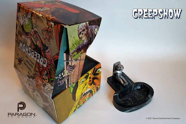 Creepshow movie prop replicas by Paragon FX Group. We are honored to have recreated George A Romero's "The Travelling Ashtray" or "Roaming Ashtray" from the beloved 1982 horror anthology, Creepshow. Manufactured from 4 pounds of solid marble, this limited edition, full-size prop replica is adorned with a pewter cherub.
