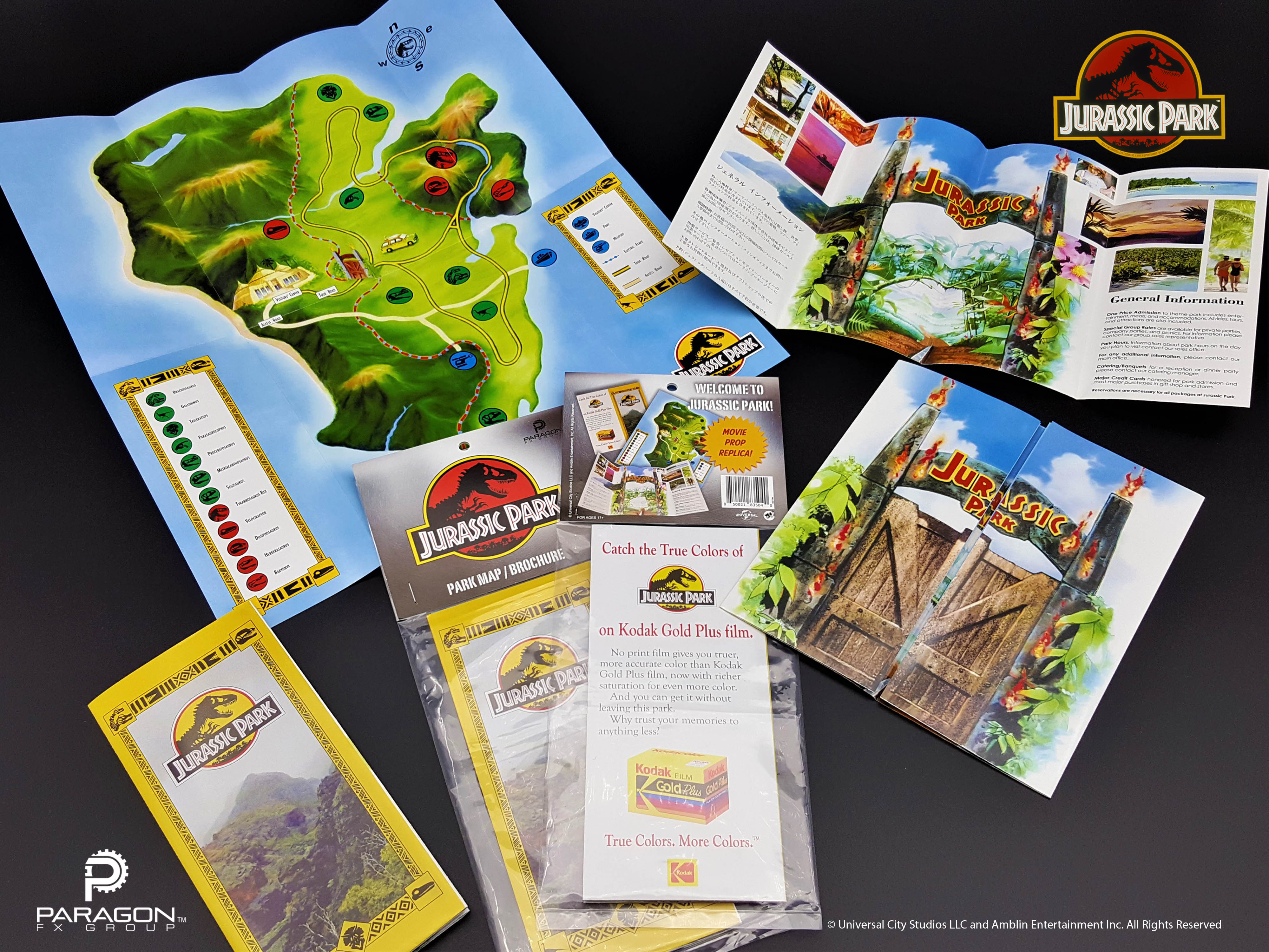 Jurassic Park パークマップ レプリカ Jurassic Park Map Replica | Jurassic Park Tour Route Replica